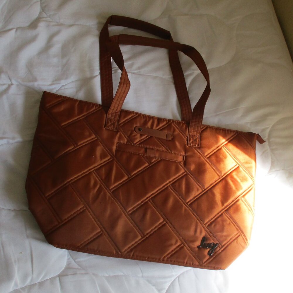 NEW Lug Skyliner Large Travel Tote Bag - copper nylon